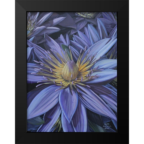 Purple Flower Black Modern Wood Framed Art Print by Harvill, Marc