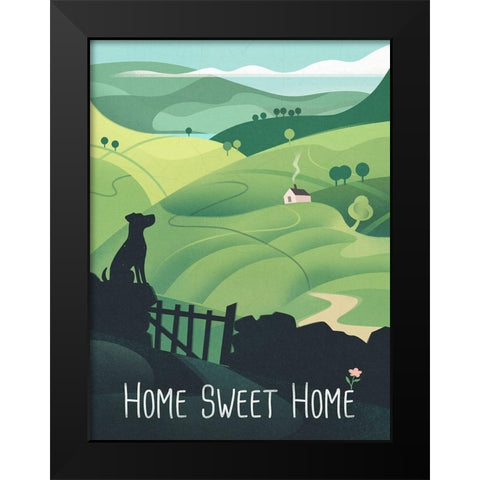 Home Sweet Home Black Modern Wood Framed Art Print by Wickstrom, Martin