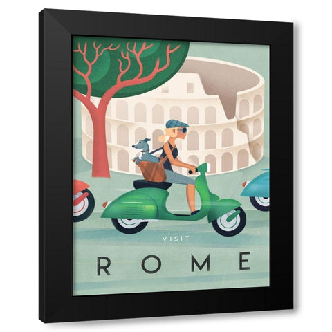 Rome Black Modern Wood Framed Art Print by Wickstrom, Martin
