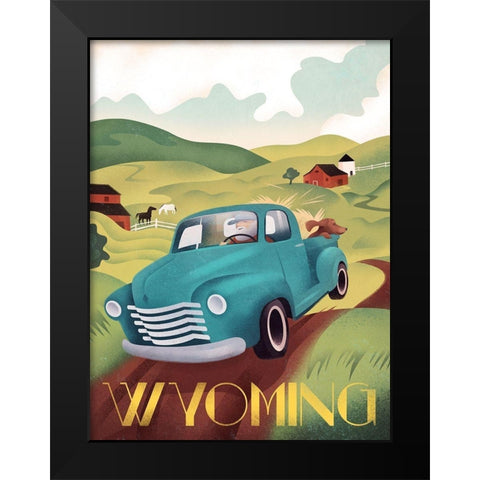 Wyoming Black Modern Wood Framed Art Print by Wickstrom, Martin