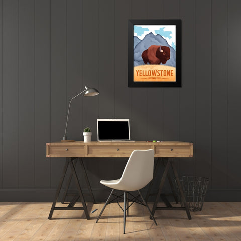Yellowstone National Park Black Modern Wood Framed Art Print by Wickstrom, Martin