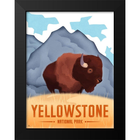Yellowstone National Park Black Modern Wood Framed Art Print by Wickstrom, Martin