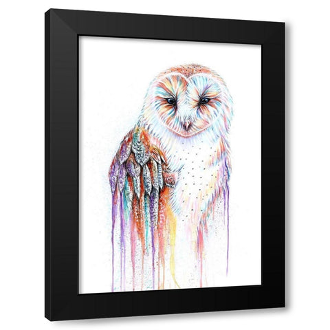 Barred Rainbow Owl Black Modern Wood Framed Art Print by Wickstrom, Martin