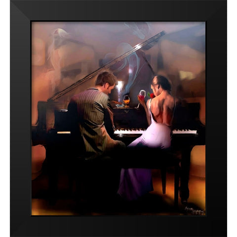 Cigar Bar Love Black Modern Wood Framed Art Print by Murray Henderson Fine Art