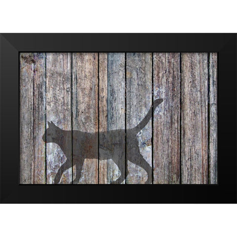 Barn Cat Shadow 5 Black Modern Wood Framed Art Print by Murray Henderson Fine Art