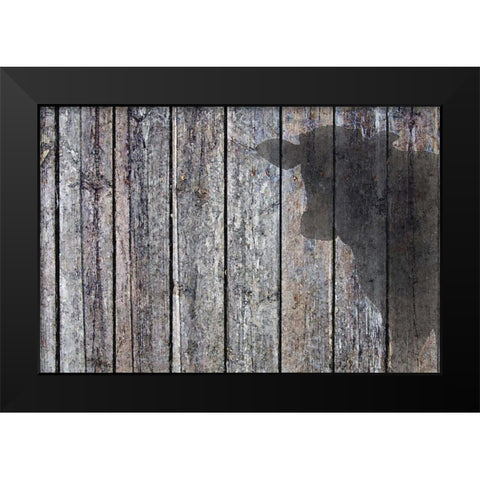 Cow Shadow Black Modern Wood Framed Art Print by Murray Henderson Fine Art