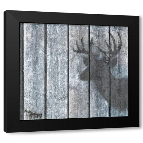 Deer Shadow Black Modern Wood Framed Art Print by Murray Henderson Fine Art