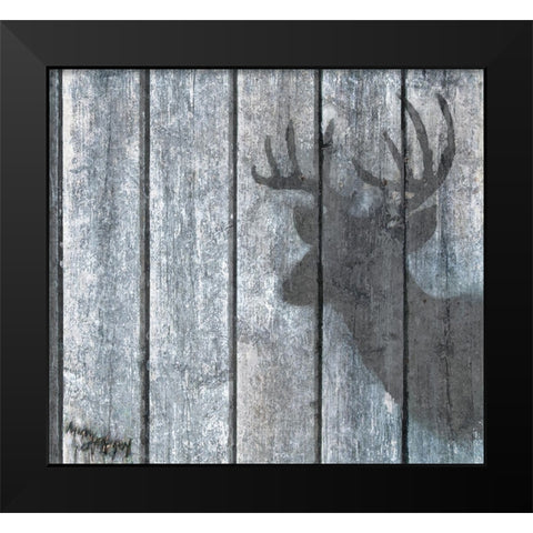 Deer Shadow Black Modern Wood Framed Art Print by Murray Henderson Fine Art