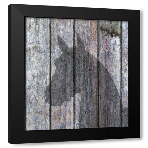Horse Shadow Black Modern Wood Framed Art Print with Double Matting by Murray Henderson Fine Art