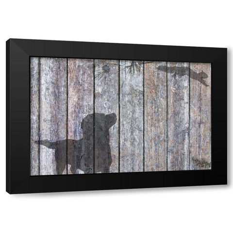 Lab And Squirrel Shadow Black Modern Wood Framed Art Print by Murray Henderson Fine Art