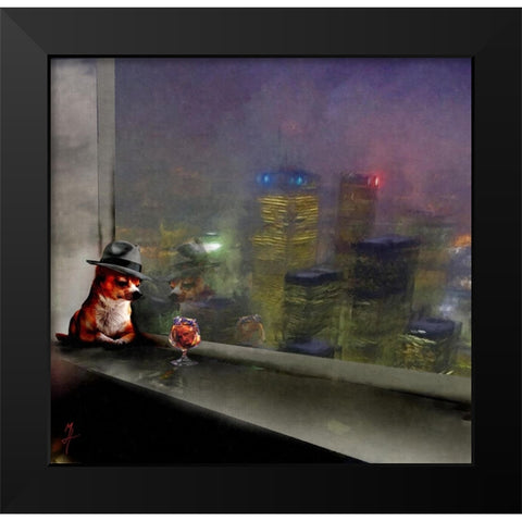 Thedog Father Black Modern Wood Framed Art Print by Murray Henderson Fine Art