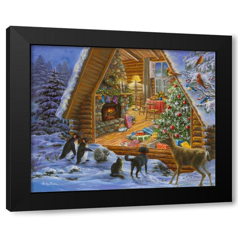 Let’s Get Together Black Modern Wood Framed Art Print with Double Matting by Boehme, Nicky