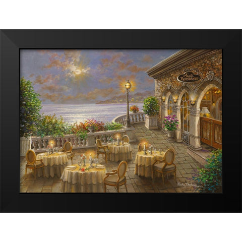 Ã… Romantic Dinning Invitation Black Modern Wood Framed Art Print by Boehme, Nicky