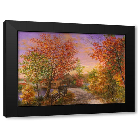 Autumn’s Color Of Fashion Black Modern Wood Framed Art Print with Double Matting by Boehme, Nicky