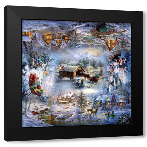 Nicky’s Christmas Black Modern Wood Framed Art Print with Double Matting by Boehme, Nicky