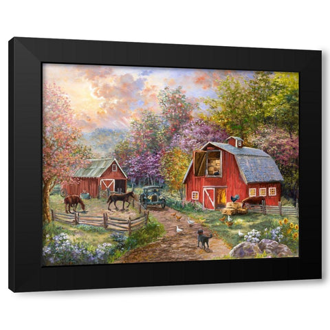 Horse Farm Glen Black Modern Wood Framed Art Print with Double Matting by Boehme, Nicky