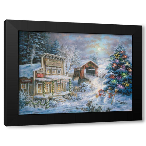 Country Shopping Black Modern Wood Framed Art Print by Boehme, Nicky
