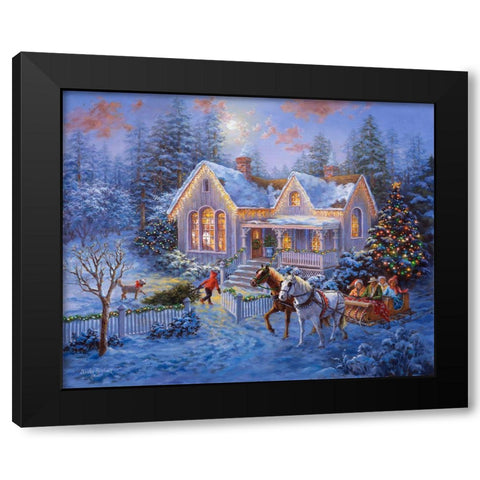 Welcome Home Black Modern Wood Framed Art Print with Double Matting by Boehme, Nicky