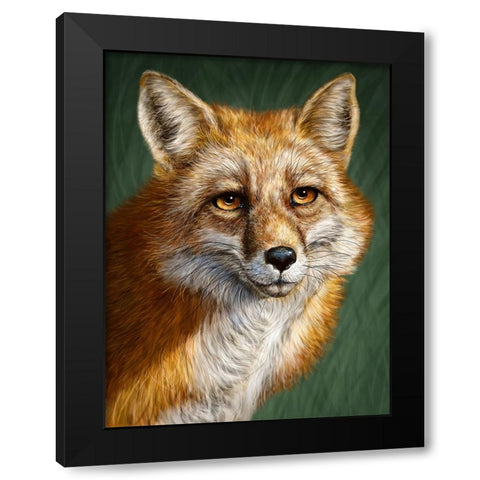 Red Fox Totem Black Modern Wood Framed Art Print with Double Matting by LaMontagne, Patrick