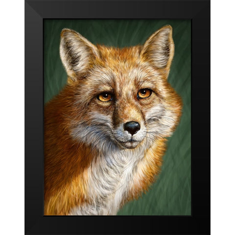 Red Fox Totem Black Modern Wood Framed Art Print by LaMontagne, Patrick