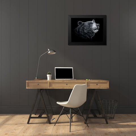 Black White Black Bear Black Modern Wood Framed Art Print by LaMontagne, Patrick