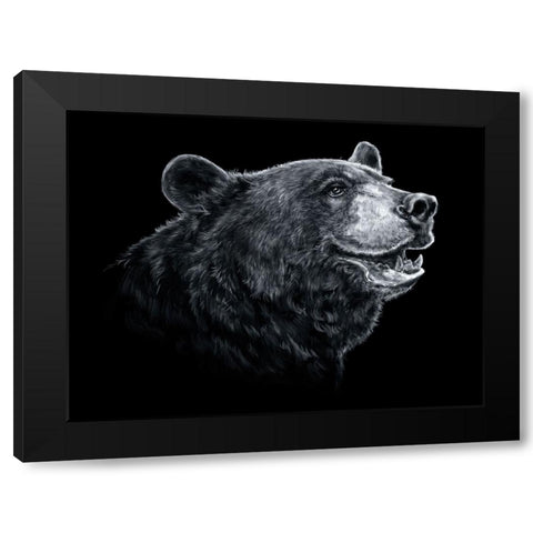 Black White Black Bear Black Modern Wood Framed Art Print with Double Matting by LaMontagne, Patrick