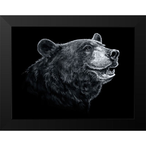 Black White Black Bear Black Modern Wood Framed Art Print by LaMontagne, Patrick