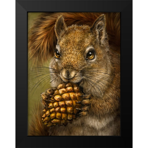 Squirrel Totem Black Modern Wood Framed Art Print by LaMontagne, Patrick