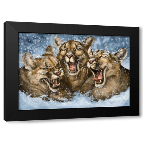 Snow Day Black Modern Wood Framed Art Print by LaMontagne, Patrick