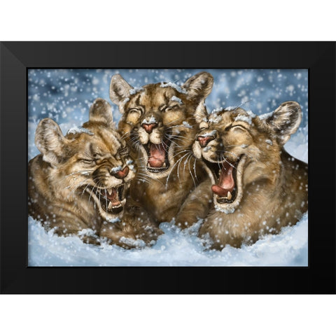 Snow Day Black Modern Wood Framed Art Print by LaMontagne, Patrick