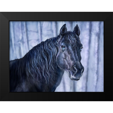 Midnight Blue Black Modern Wood Framed Art Print by LaMontagne, Patrick