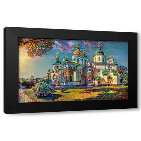 Kyiv Ukraine Saint Sophia Cathedral Black Modern Wood Framed Art Print with Double Matting by Gavidia, Pedro