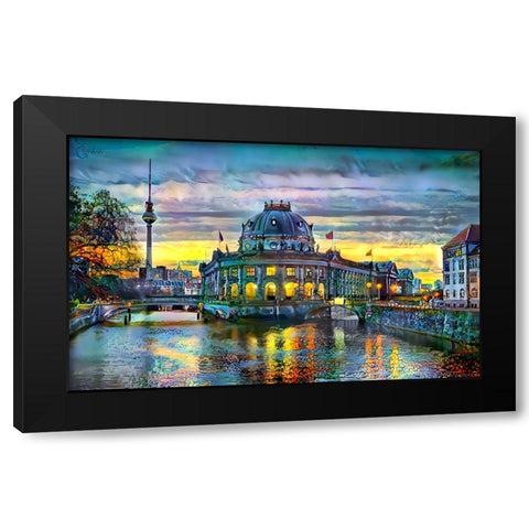 Berlin Germany Bode Museum Black Modern Wood Framed Art Print by Gavidia, Pedro