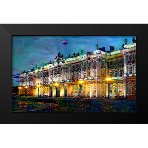 Saint Petersburg Russia Hermitage Museum Black Modern Wood Framed Art Print by Gavidia, Pedro