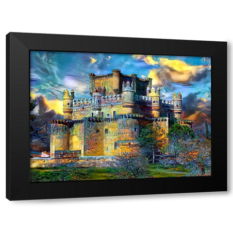 Toledo Spain Guadamur Castle Black Modern Wood Framed Art Print with Double Matting by Gavidia, Pedro
