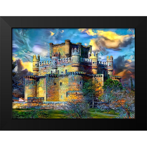 Toledo Spain Guadamur Castle Black Modern Wood Framed Art Print by Gavidia, Pedro