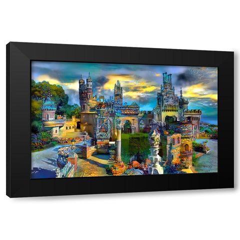 Benalmadena Spain Colomares Castle Black Modern Wood Framed Art Print by Gavidia, Pedro