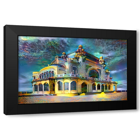 Constanta Romania Casino Promenade Black Modern Wood Framed Art Print with Double Matting by Gavidia, Pedro