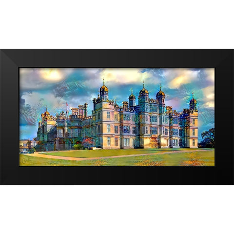 England Stamford Lincolnshire Burghley House Black Modern Wood Framed Art Print by Gavidia, Pedro