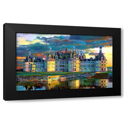 France Loire Valley Chateau de Chambord Black Modern Wood Framed Art Print with Double Matting by Gavidia, Pedro