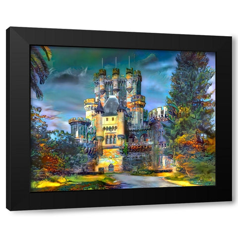 Gatica Spain Butron Castle Black Modern Wood Framed Art Print with Double Matting by Gavidia, Pedro