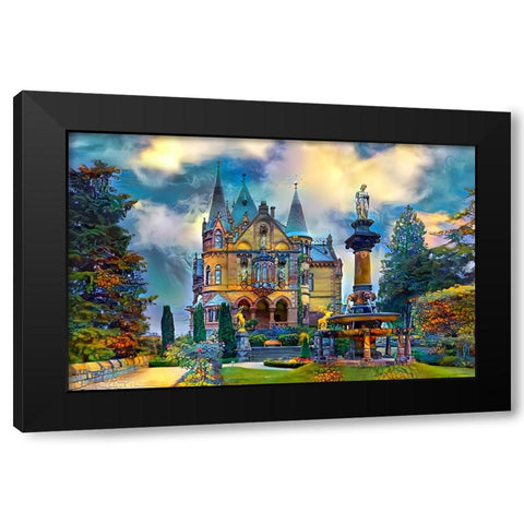 Germany Konigswinter Schloss Drachenburg Castle Black Modern Wood Framed Art Print by Gavidia, Pedro
