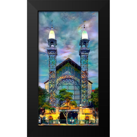 Mexico City Chopo Museum Front Black Modern Wood Framed Art Print by Gavidia, Pedro