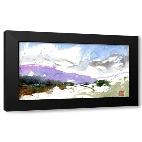 Scattered Winter Black Modern Wood Framed Art Print with Double Matting by Randy Noble Fine Art
