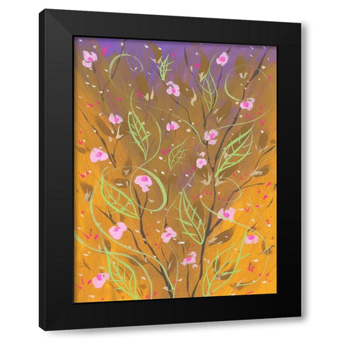 Hypnotic Flora Black Modern Wood Framed Art Print with Double Matting by Randy Noble Fine Art