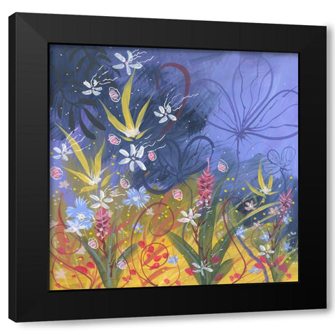 Splash Of Color Black Modern Wood Framed Art Print by Randy Noble Fine Art