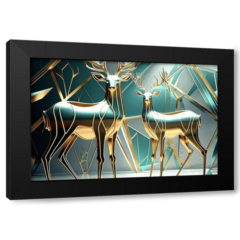 Metallic Majesty 6 Black Modern Wood Framed Art Print with Double Matting by Heere, Ray
