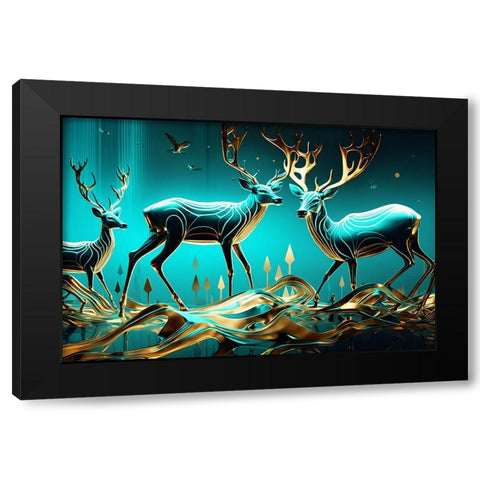 Metallic Majesty 7 Black Modern Wood Framed Art Print with Double Matting by Heere, Ray