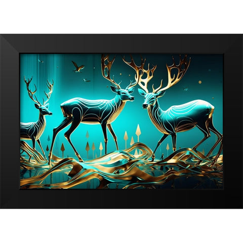 Metallic Majesty 7 Black Modern Wood Framed Art Print by Heere, Ray
