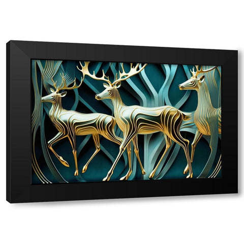 Metallic Majesty 8 Black Modern Wood Framed Art Print with Double Matting by Heere, Ray